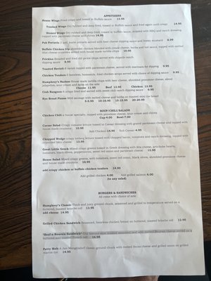 Menu photo 5 Humphrey's Restaurant and Tavern St. Louis, MO