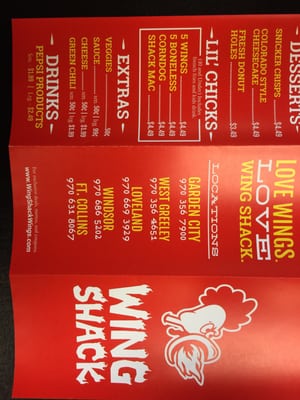 Menu photo 3 Wing Shack Loveland Loveland, CO Menu photo 3 Wing Shack Loveland Loveland, CO