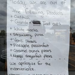 Starbucks - Out of sooo much!
