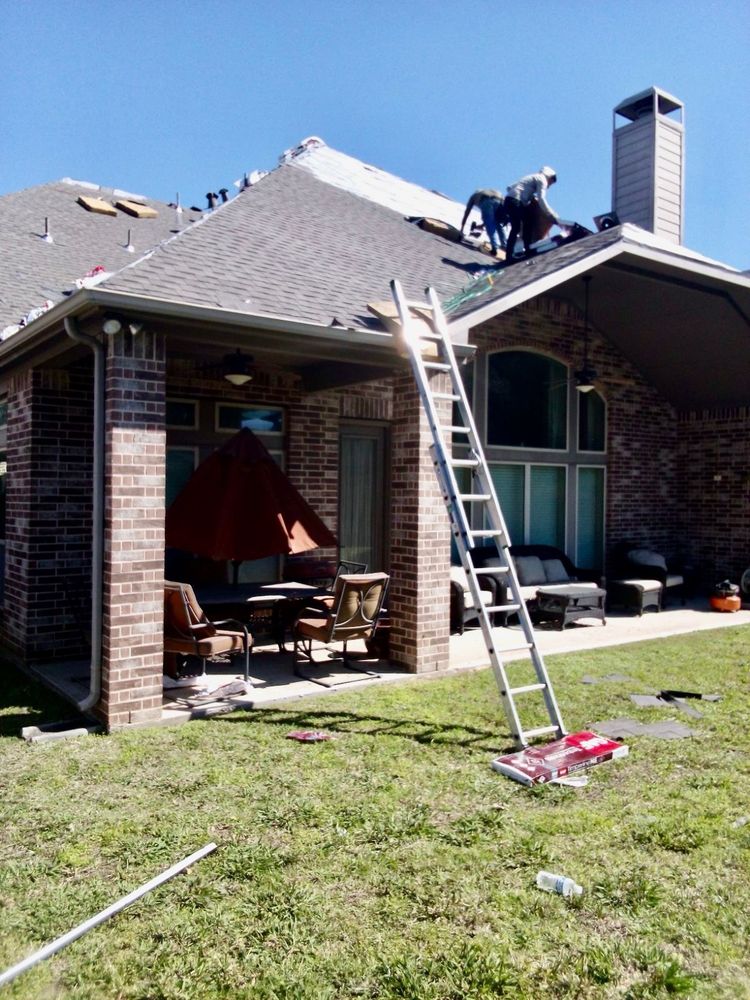 Completed roofing project in Friendswood, TX showcasing durable shingles