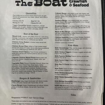 The Boat - Menu 5 - Seafood Near Me - Austin, Texas
