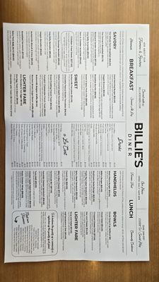 Menu photo 1 Billie's Diner Airway Heights, WA