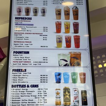 Taco Bell - Live Más Café - Drink menu 12/2024 - Fast Food Near Me - Chula Vista, California