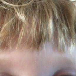 These are how my daughter's bangs look after I requested for them to be straightened multiple times.