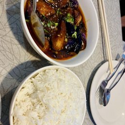 Eggplant in garlic sauce