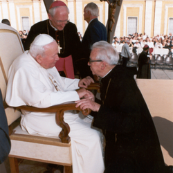 Saint Benedict Abbey - Our first Abbot, Abbot Gabriel Gibbs, O.S.B., met with the Pope on his numerous visits to Rome.