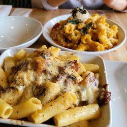 Lot 1 Pasta Bar - Four cheese rigatoni in front