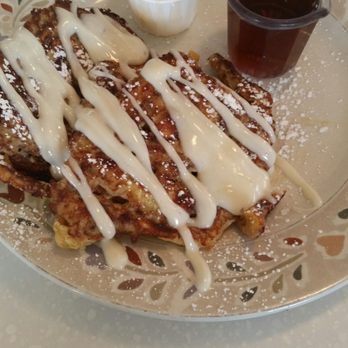 The Cup Cafe - Cinnamon Roll french toast! Yep..icing and all. - Breakfast & Brunch Near Me - Reno, Nevada The Cup Cafe - Cinnamon Roll french toast! Yep..icing and all. - Breakfast & Brunch Near Me - Reno, Nevada