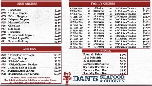 Menu photo 7 Dan's Seafood & Chicken Dallas, TX