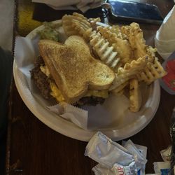 Joelene's - Patty melt with a side of waffle fries