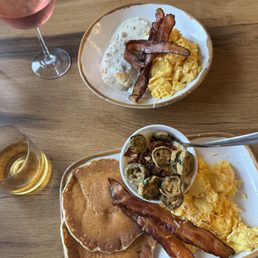 cranberry mimosa, biscuits & gravy, apple juice, and classic breakfast with the jalapeno grits cranberry mimosa, biscuits & gravy, apple juice, and classic breakfast with the jalapeno grits