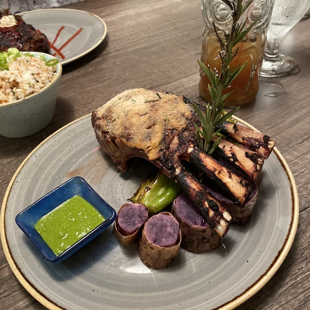Forc - Rack of lamb with chimichurri, purple potatoes and roasted broccolini - Breakfast & Brunch Near Me - Kamuela, Hawaii