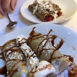 Bohemian Spirit Restaurant - CREPES - 2 PCS. Palačinky: Czech crepes- Served w/Berries, Whipped Cream, Vanilla Ice Cream & Chocolate