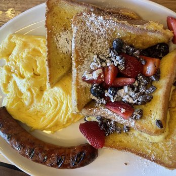 Journey's End - French toast combo with specialty sausage - Breakfast & Brunch Near Me - Temecula, California