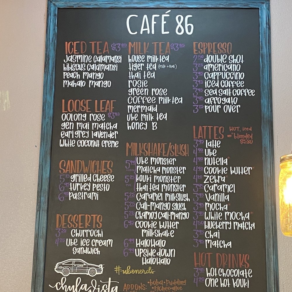 Cafe 86 - Menu - Desserts Near Me - Chula Vista, California