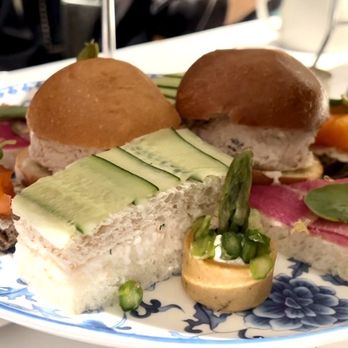 Notch8 Restaurant & Bar - Afternoon Tea Savories/sandwiches  (smoked salmon, prawn & cucumber, chicken salad, asparagus, & watermelon radish) - Bars Near Me - Vancouver, British Columbia
