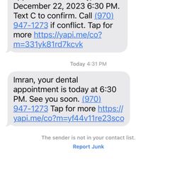 Comfort Dental - Glenwood Springs - Confirmation text