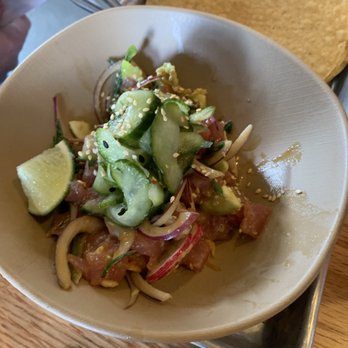 Bartaco - Poke salad. Not much there, not much to say. Although, we didn't even feel like consuming what little was there. Unique spicy flavor. - Tacos Near Me - Raleigh, North Carolina Bartaco - Poke salad. Not much there, not much to say. Although, we didn't even feel like consuming what little was there. Unique spicy flavor. - Tacos Near Me - Raleigh, North Carolina