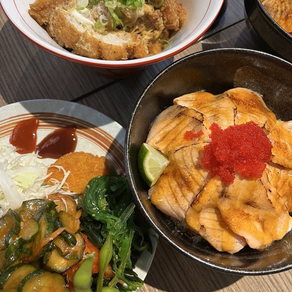 You Don Ya - Aburi Salmon Don & Chicken Katsu Don. Loved the all you can eat kimchi, croquettes, takoyaki, & cabbage - Japanese Near Me - Toronto, Ontario You Don Ya - Aburi Salmon Don & Chicken Katsu Don. Loved the all you can eat kimchi, croquettes, takoyaki, & cabbage - Japanese Near Me - Toronto, Ontario
