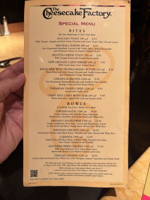 Menu photo 2 The Cheesecake Factory Reno, NV