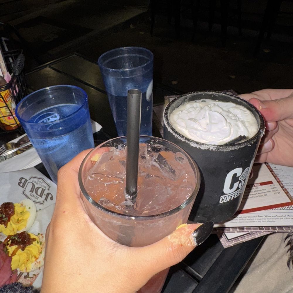 J DUB - Huckleberry lemonade and Spanish coffee! Both boozy and great for pairing with apps. - Breakfast & Brunch Near Me - Bend, Oregon J DUB - Huckleberry lemonade and Spanish coffee! Both boozy and great for pairing with apps. - Breakfast & Brunch Near Me - Bend, Oregon