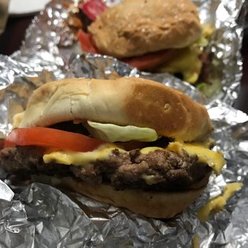 Five Guys - Bacon Cheeseburger (top) Little Cheeseburger (bottom) - Fast Food Near Me - Brooklyn, New York