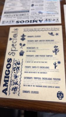 Menu photo 1 Amigos Mexican Restaurant Bishop, CA