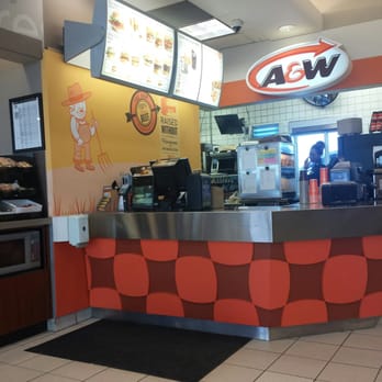 A&W - a restaurant counter with a large sign - Burgers Near Me - Edmonton, Alberta