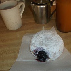 Donut Shop - A Filled Blueberry Donut With Nice Hot Fresh Cup Of Coffee To Ice Cold Orange Juice At The Donut Shop In Ashland PA 17921