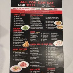 Sushi Ohayo - Sushi Ohayo's menu front page
