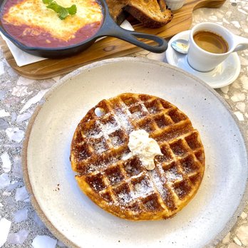 Interstellar - Classic Waffle, Shakahouka (new item) and Monarch espresso - Coffee & Tea Near Me - Santa Monica, California Interstellar - Classic Waffle, Shakahouka (new item) and Monarch espresso - Coffee & Tea Near Me - Santa Monica, California
