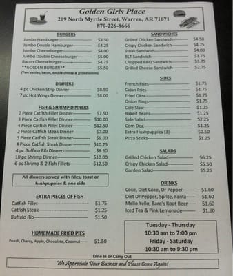 Menu photo 3 Golden Girls Warren, AR Menu photo 3 Golden Girls Warren, AR