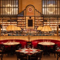 Grand Brasserie - Rockwell Group combined the timeless elegance of the historic train terminal with the energy of a classic French brasserie.