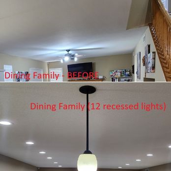 Lighting and Electrical - Dining and Family Room - 12 lights - Electricians Near Me