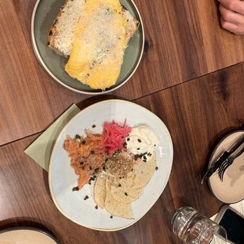 Joyce - Truffle scrambled over bread and home cured salmon - Southern Near Me - Los Angeles, California Joyce - Truffle scrambled over bread and home cured salmon - Southern Near Me - Los Angeles, California
