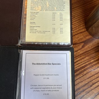 The Abbotsford - Drink and food menu - Pubs Near Me - Edinburgh, EDH