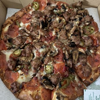 Fiesta Pizza - Pepperoni, sausage, jalapeños and garlic pizza - Pizza Near Me - Upland, California Fiesta Pizza - Pepperoni, sausage, jalapeños and garlic pizza - Pizza Near Me - Upland, California