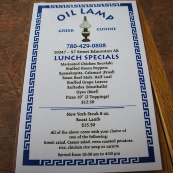 Oil Lamp Unique Dining - Lunch menu - Mediterranean Near Me - Edmonton, Alberta Oil Lamp Unique Dining - Lunch menu - Mediterranean Near Me - Edmonton, Alberta