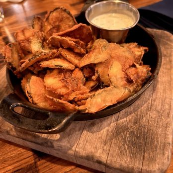 Bosscat Kitchen & Libations - Fried pickles was by far our favorite thing here. So good and crispy that you would think these were chips and not pickles. - New American Near Me - Irvine, California Bosscat Kitchen & Libations - Fried pickles was by far our favorite thing here. So good and crispy that you would think these were chips and not pickles. - New American Near Me - Irvine, California