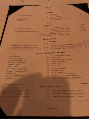 Menu photo 7 Mastro's Steakhouse Scottsdale, AZ