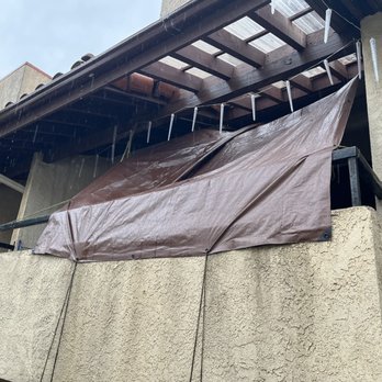 The Right Solution Home Remodeling - Tarp to keep porch dry. - General Contractors Near Me - Sherman oaks, California The Right Solution Home Remodeling - Tarp to keep porch dry. - General Contractors Near Me - Sherman oaks, California