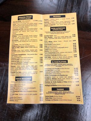 Menu photo 2 El Paso Taco Grill II Copiague, NY