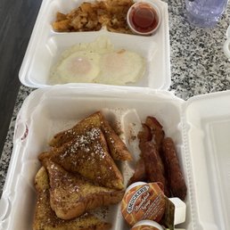 Takeout order of the breakfast combo - yes, this is all one meal!