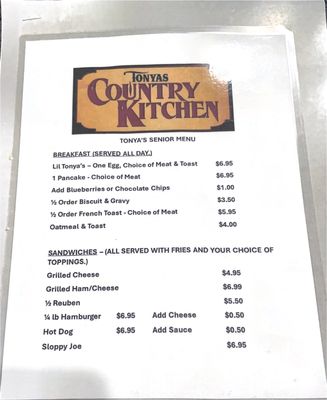 Menu photo 1 Tonya's Country Kitchen Williamstown, WV Menu photo 1 Tonya's Country Kitchen Williamstown, WV