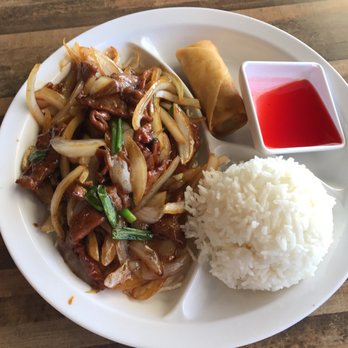 The Kirin Hut - Mongolian Beef lunch plate. - Chinese Near Me - Lancaster, California