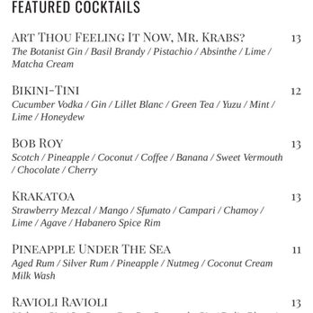 The Summit - Cocktail menu - Cocktail Bars Near Me - Pittsburgh, Pennsylvania