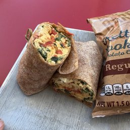 Spinach feta egg scramble