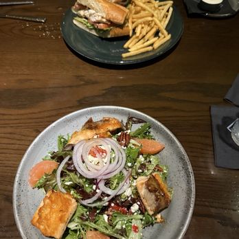 Reunion Kitchen + Drink - Salmon Citrus Salad Honey Chicken Brie - New American Near Me - Anaheim, California Reunion Kitchen + Drink - Salmon Citrus Salad Honey Chicken Brie - New American Near Me - Anaheim, California