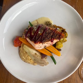Shore - Pepper Crusted Salmon - New American Near Me - Longboat Key, Florida