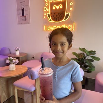 Tea Be Honest - Strawberry Galaxy Tea with popping mango boba - Bubble Tea Near Me - Fontana, California Tea Be Honest - Strawberry Galaxy Tea with popping mango boba - Bubble Tea Near Me - Fontana, California